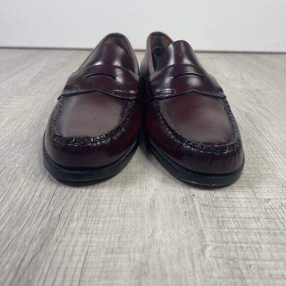 EUC G.H. Bass Weejuns Men’s 8.5 B Logan Loafers Burgundy Leather Casual Preppy G - Picture 2 of 12